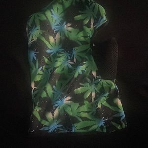 Ski mask or “sheisty mask” with green and blue and black pad